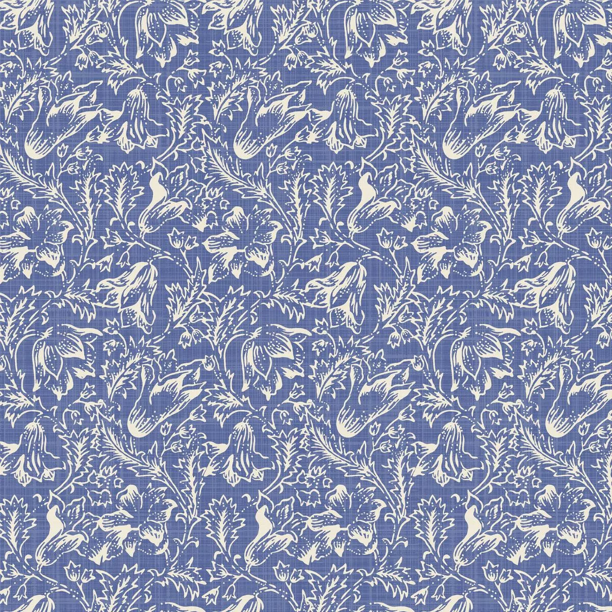 gentle-blooms-on-blue-fabric Gentle Blooms on Blue Fabric