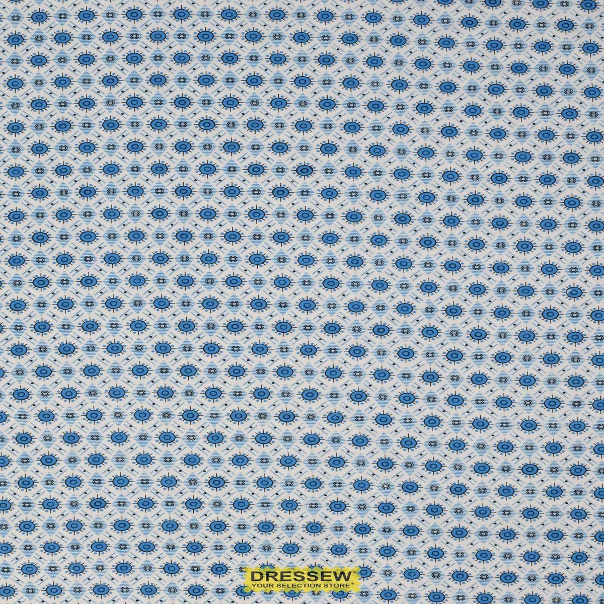 Geometric Flannelette White / Blue