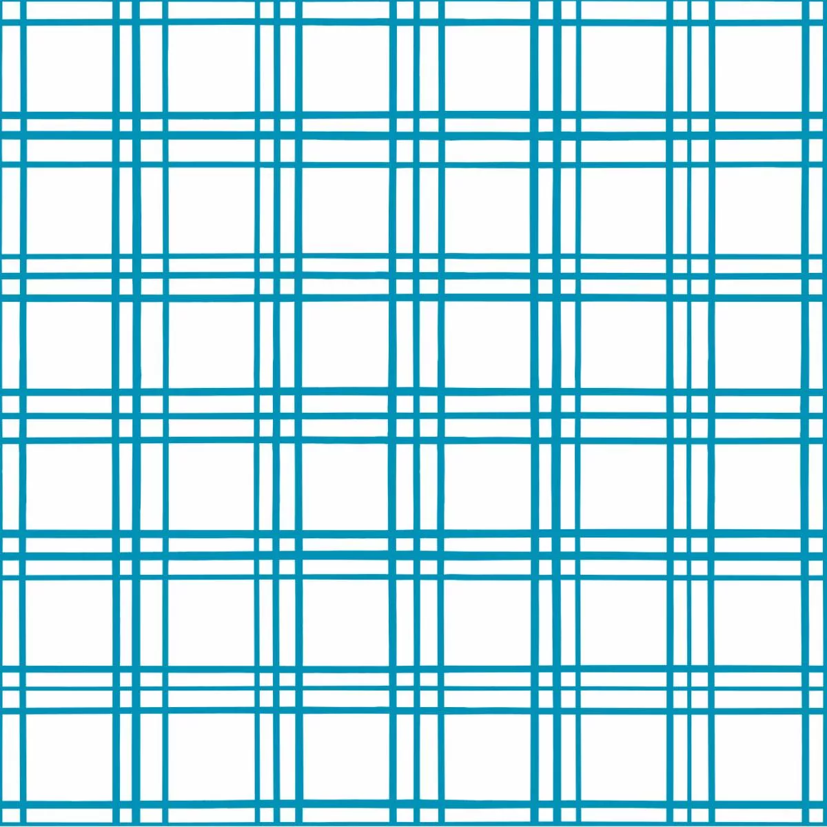 Geometric Plaid Fabric – Cerulean Blue