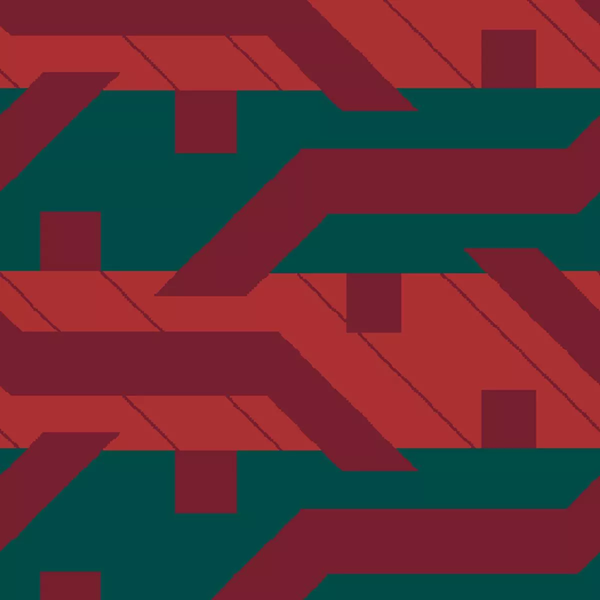 Geometric Weave on Chero Red Fabric