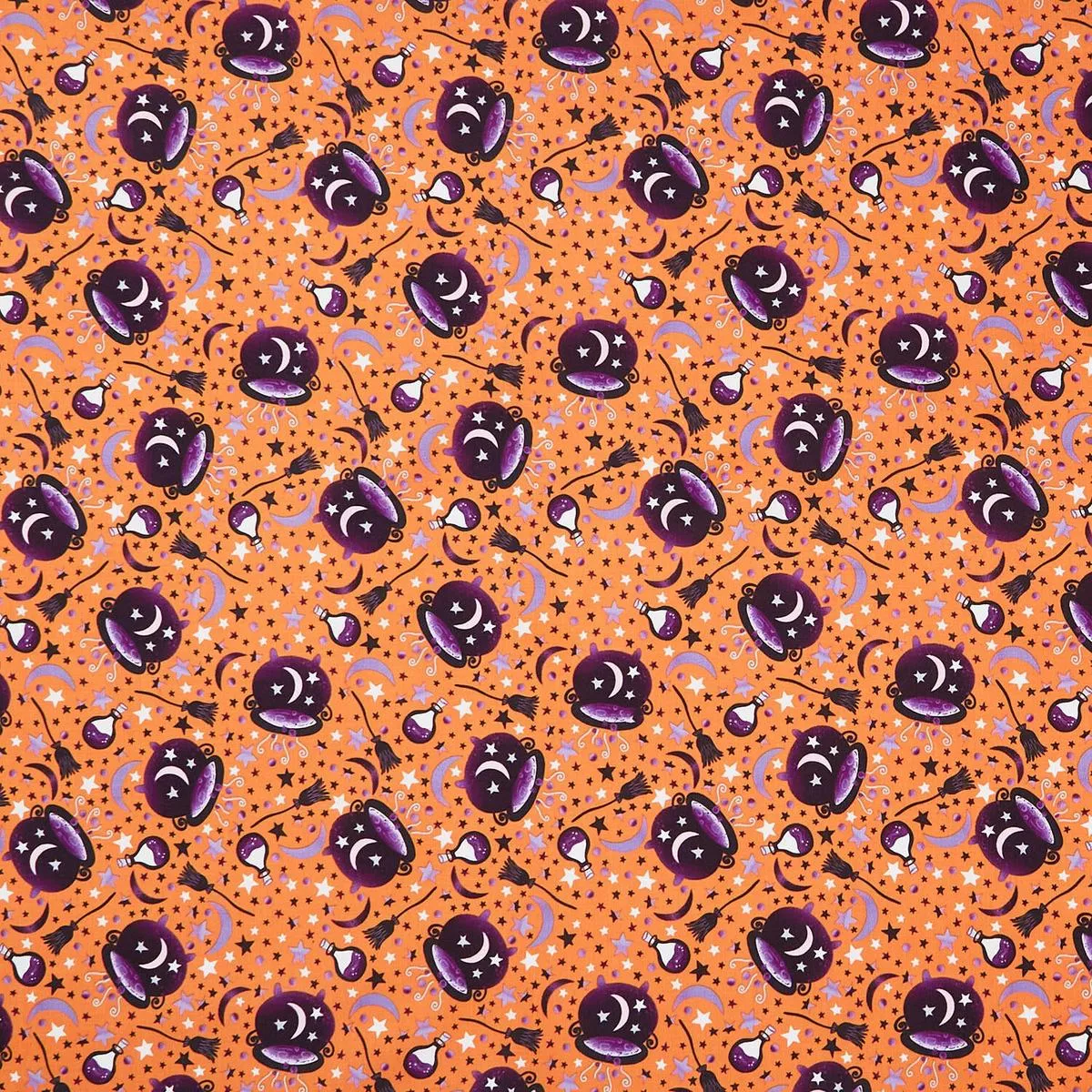 ghostly-greetings-cauldrons-orange-yardage Ghostly Greetings – Cauldrons Orange Yardage