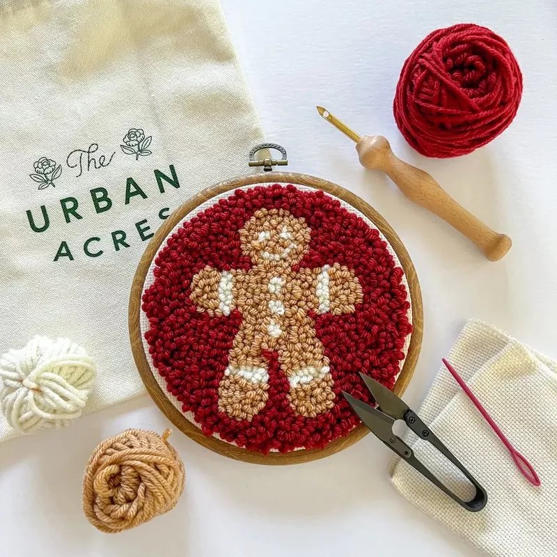 gingerbread-man-punch-needle-kit-beginner-kit Gingerbread Man Punch Needle Kit – Beginner Kit