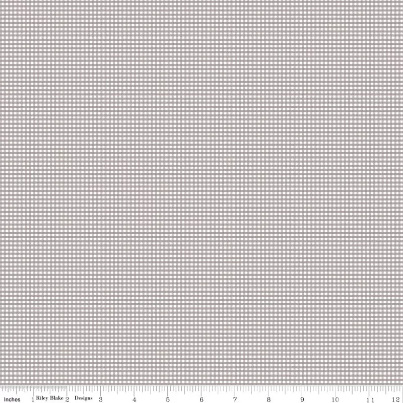gingham-gray-micro-gingham-yardage-by-riley-blake-designs Gingham Gray Micro Gingham Yardage by Riley Blake Designs