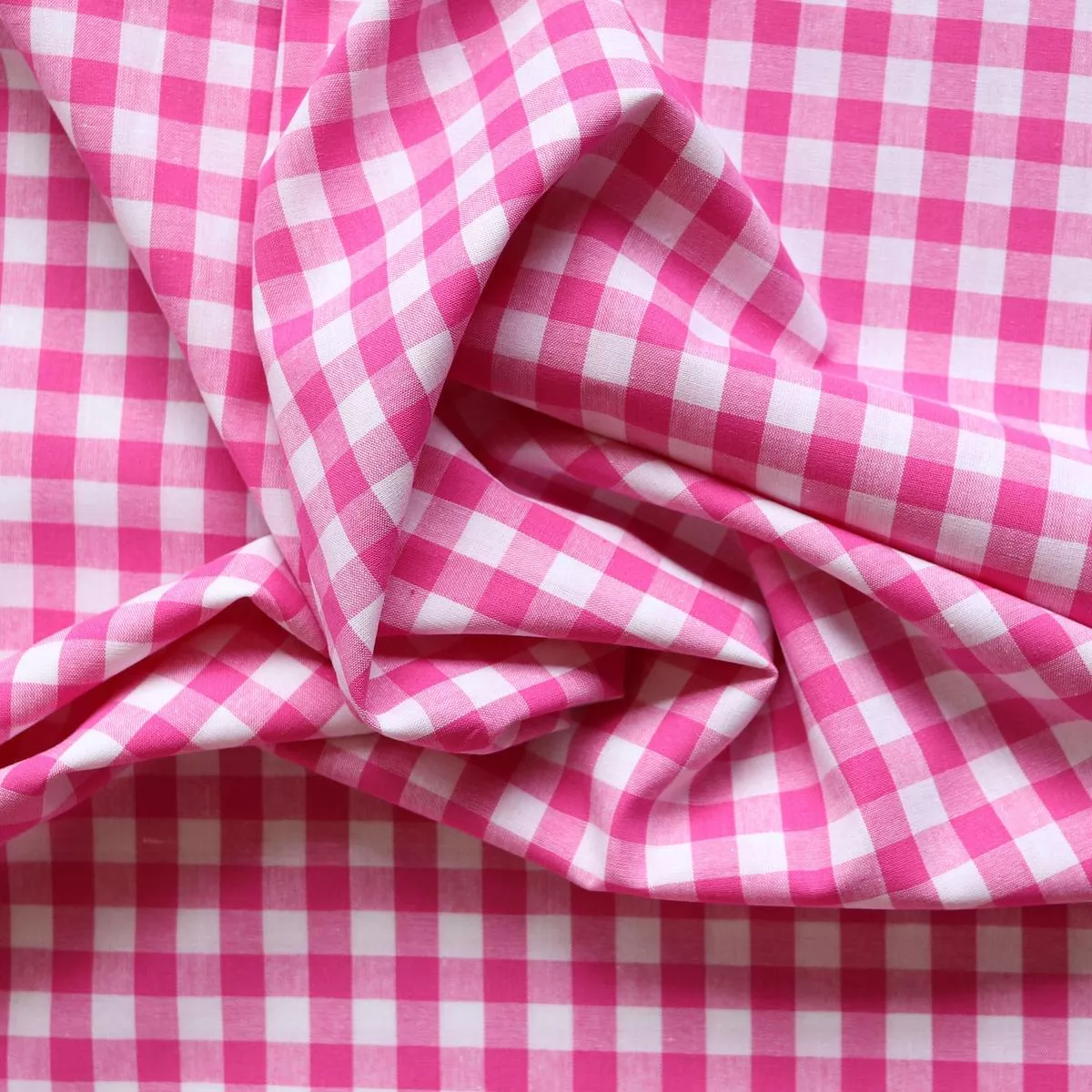gingham-yarn-dyed-cotton-hot-pink Gingham Yarn Dyed Cotton – Hot Pink
