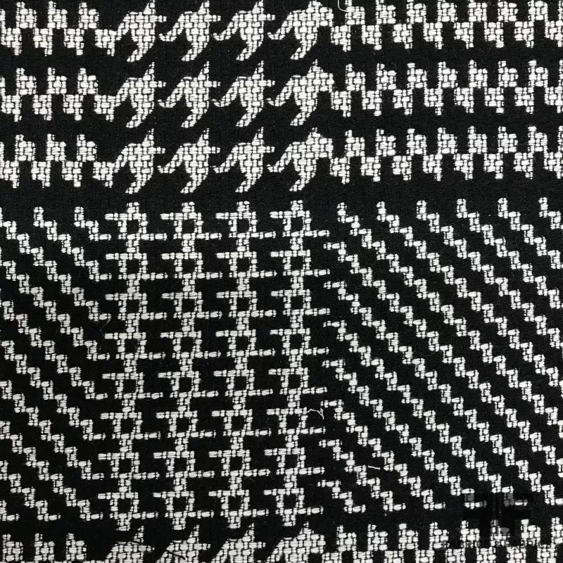 Glen Plaid Wool Coating – Black/White