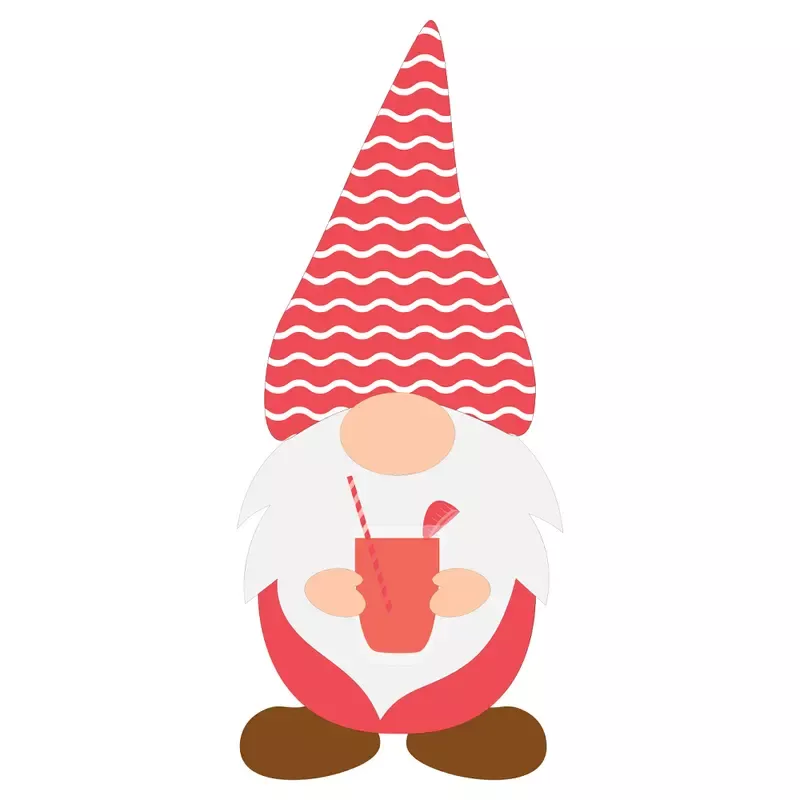 gnome-holding-strawberry-juice-fabric-panel Gnome Holding Strawberry Juice Fabric Panel