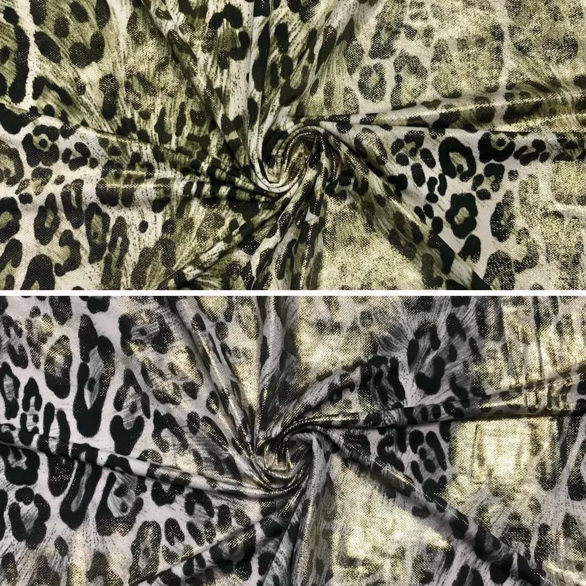 gold-foil-leopard-skin-elastane-fabric Gold Foil Leopard Skin Elastane Fabric
