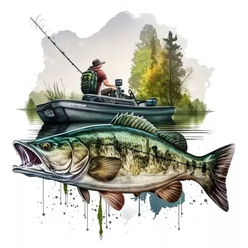 gone-bass-fishing-scene-2-fabric-panel Gone Bass Fishing Scene #2 Fabric Panel