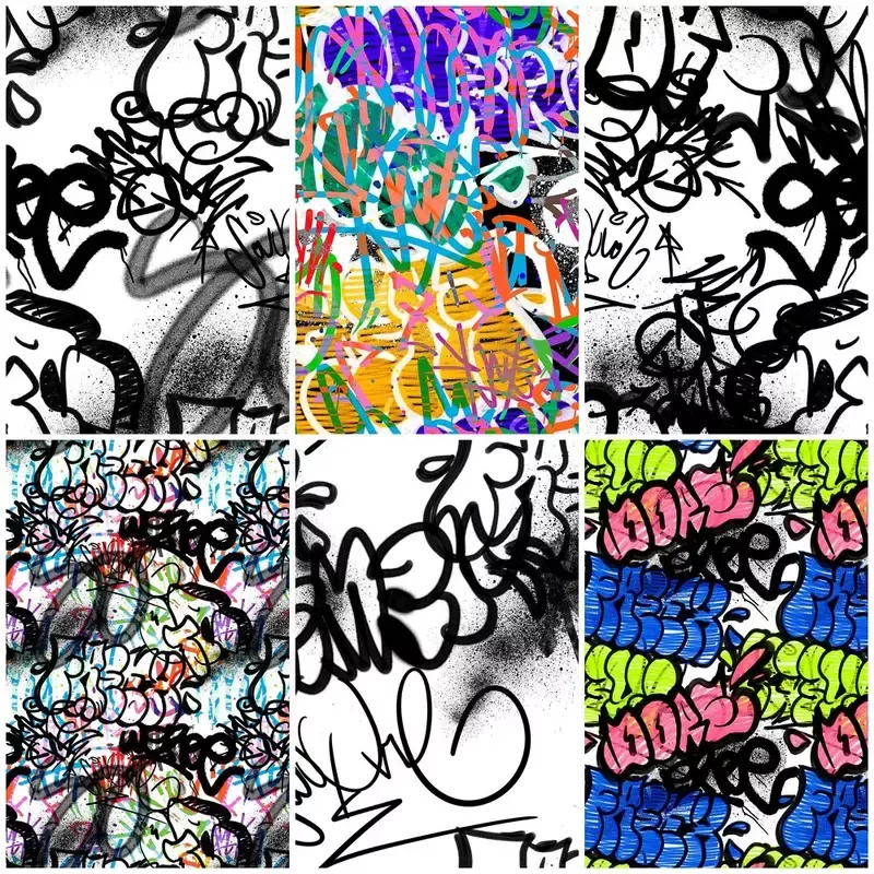 Graffiti Fat Quarter Bundle – 6 Pieces