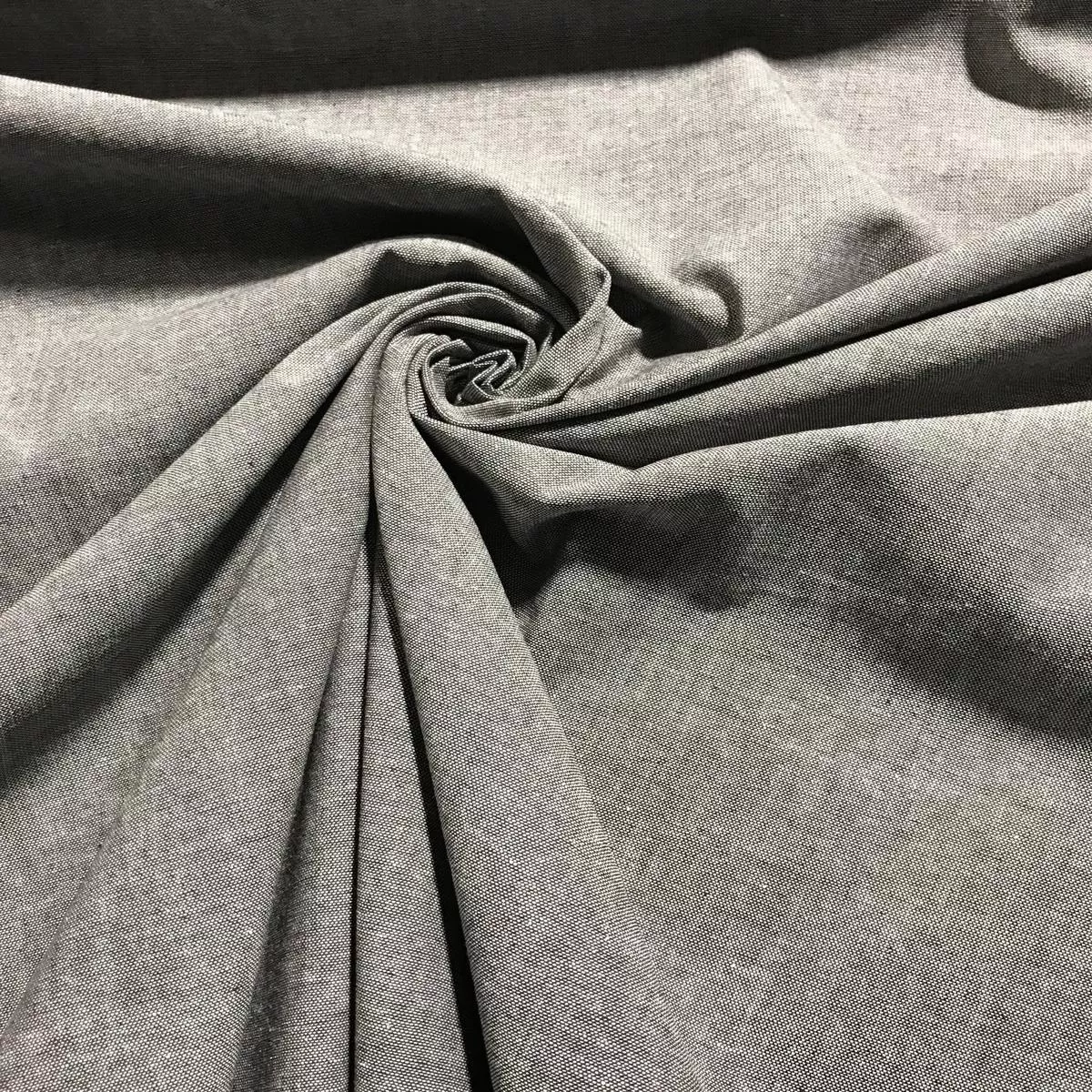 Gray 100% Cotton Chambray Fabric