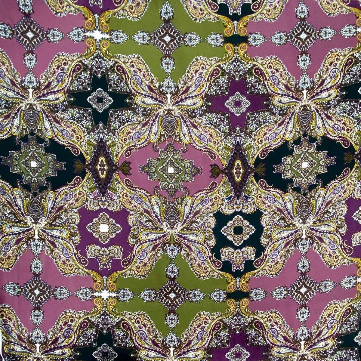 green-purple-symmetrical-chiffon-fabric Green/Purple Symmetrical Chiffon Fabric