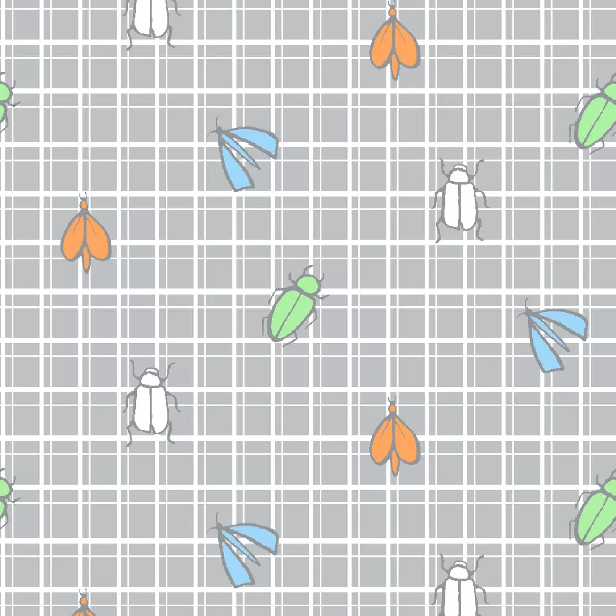 grid-critters-in-gray-fabric Grid Critters in Gray Fabric