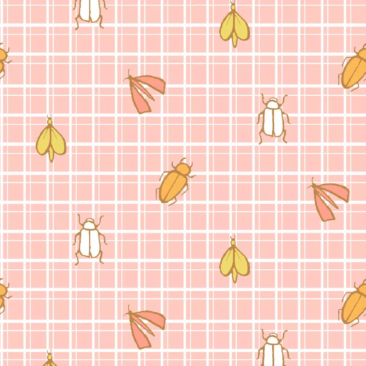 Grid Critters in Pink Fabric