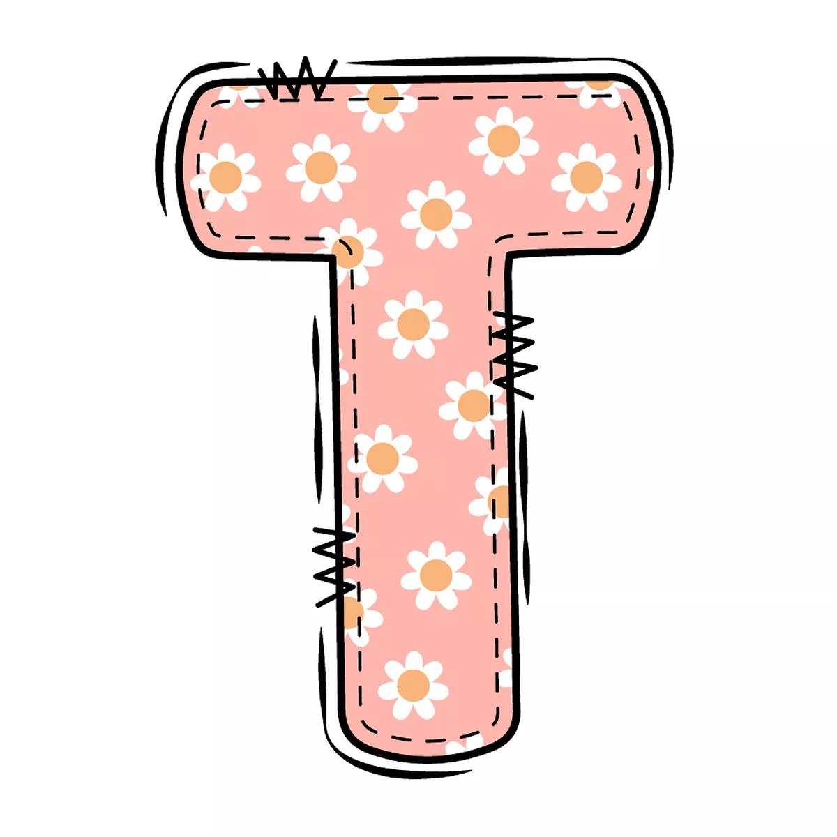 groovy-doodle-flowers-t-fabric-panel Groovy Doodle Flowers ”T” Fabric Panel