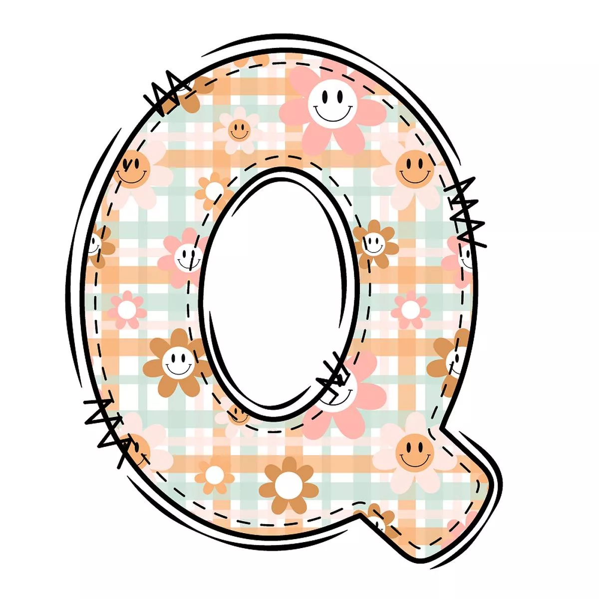 groovy-doodle-letter-q-fabric-panel Groovy Doodle Letter Q Fabric Panel