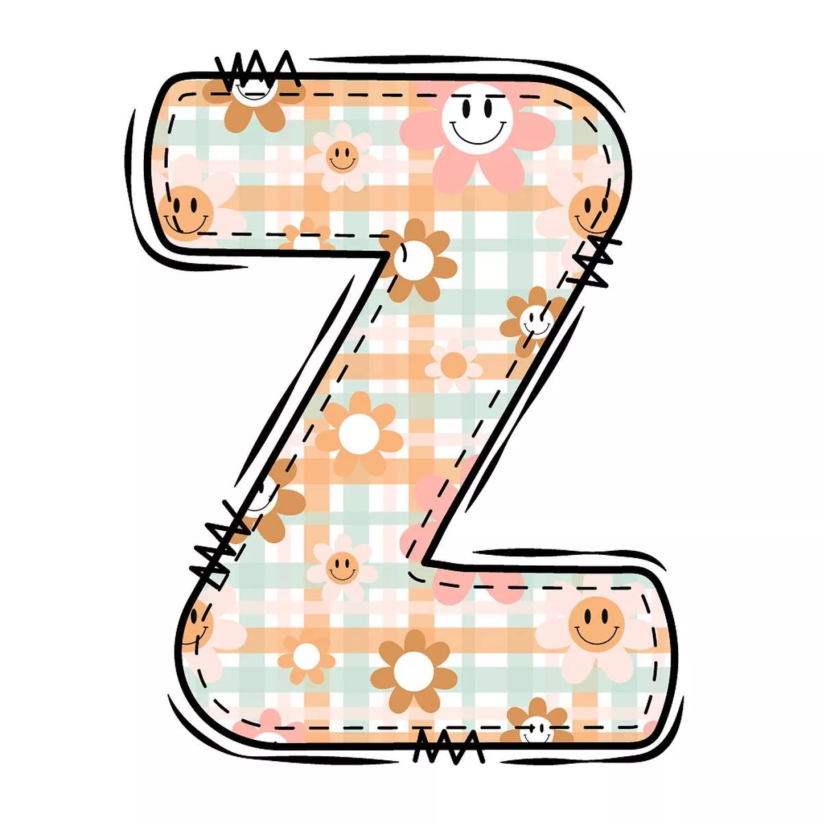 groovy-doodle-letter-z-fabric-panel Groovy Doodle Letter ”Z” Fabric Panel