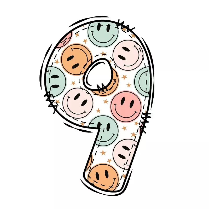 groovy-doodle-smiley-9-fabric-panel Groovy Doodle Smiley ”9” Fabric Panel