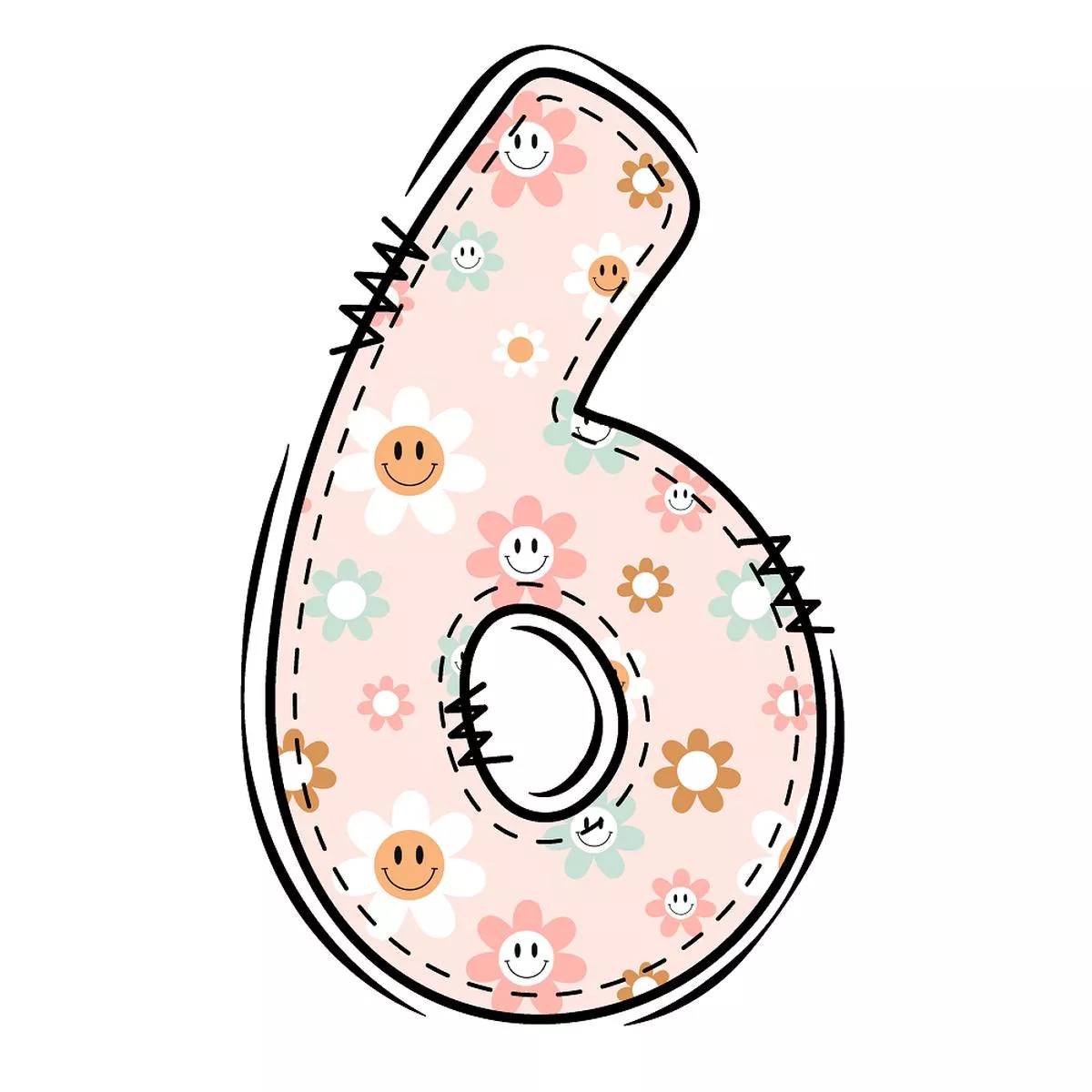 groovy-doodle-smiley-flowers-6-fabric-panel Groovy Doodle Smiley Flowers ”6” Fabric Panel