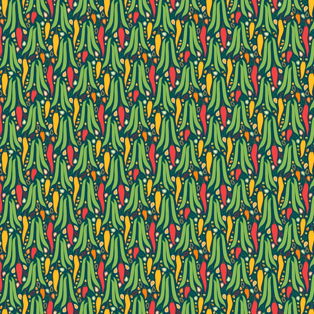 grow-quilt-fabric-peppers-teal Grow Quilt Fabric Peppers Teal