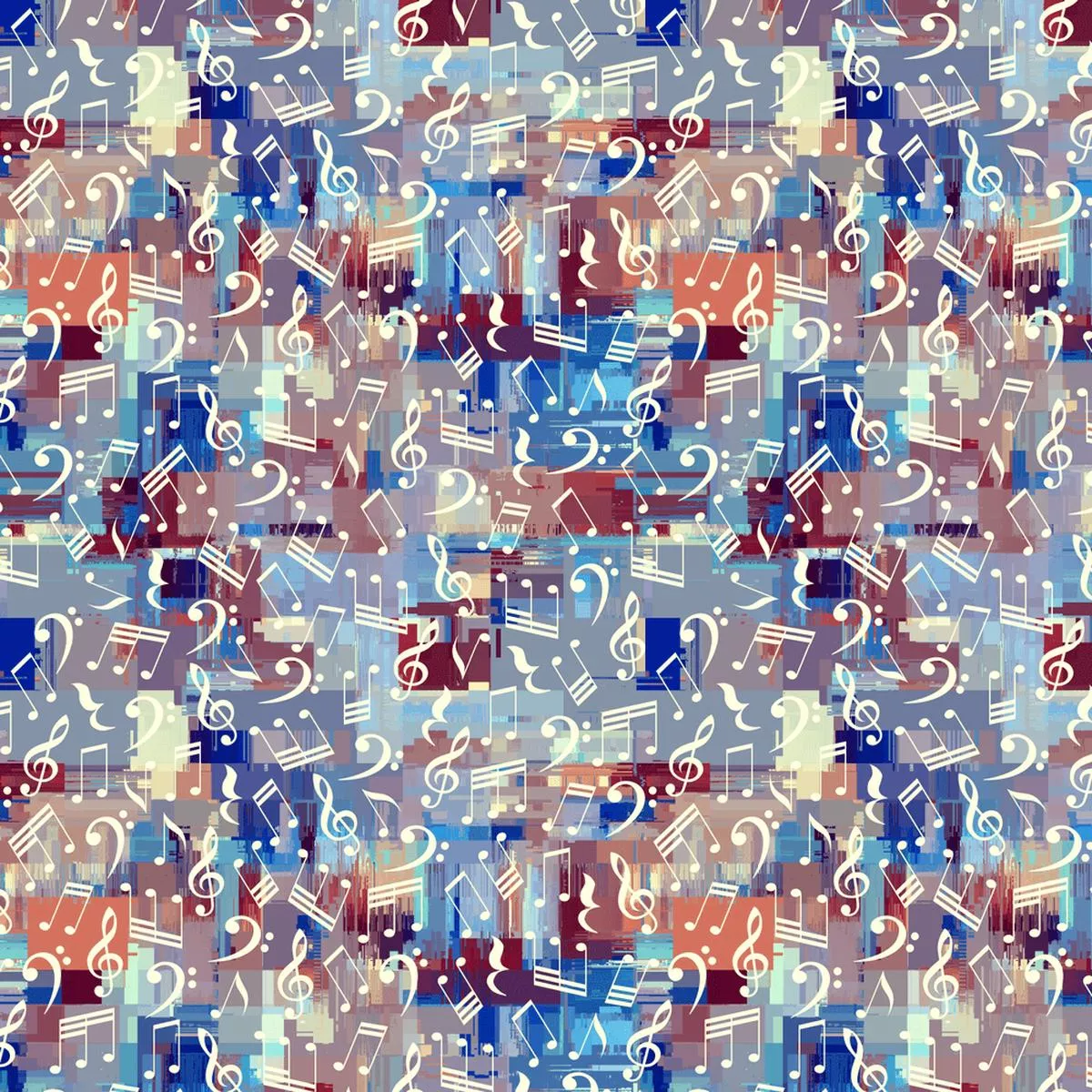 grunge-textured-music-note-fabric-multi Grunge Textured Music Note Fabric – Multi