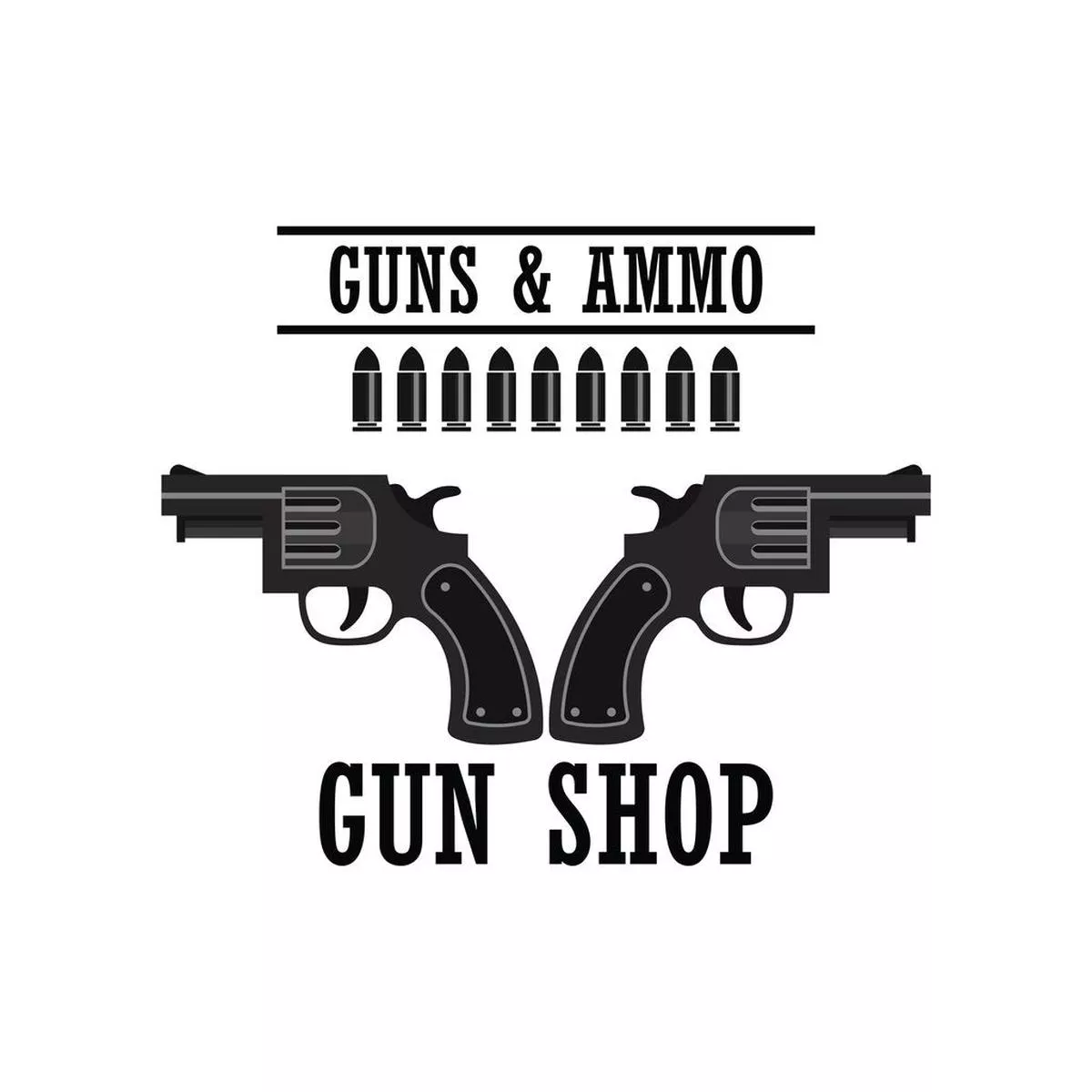 Gun Shop Fabric Panel Variation 2 Fabric Panel – White