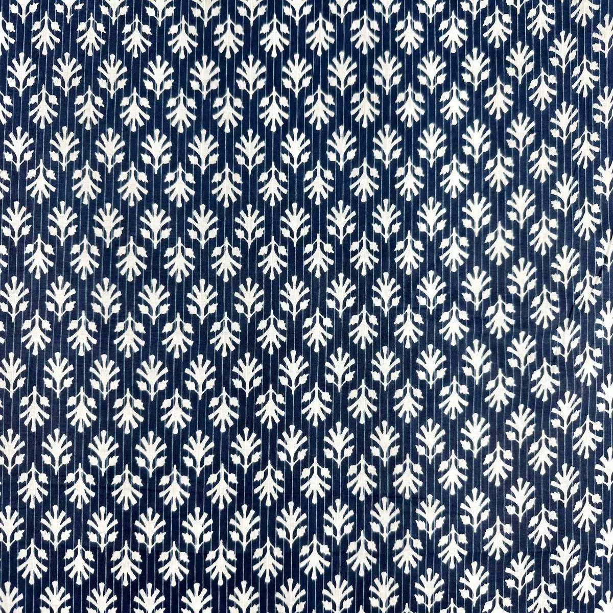 h401-leaf-block-print-cotton-navy H401 Leaf Block Print Cotton Navy