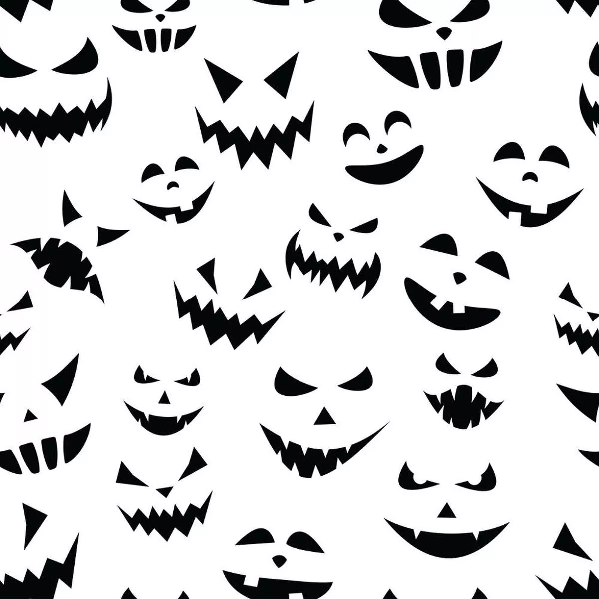 halloween-pumpkin-faces-fabric-white Halloween Pumpkin Faces Fabric – White