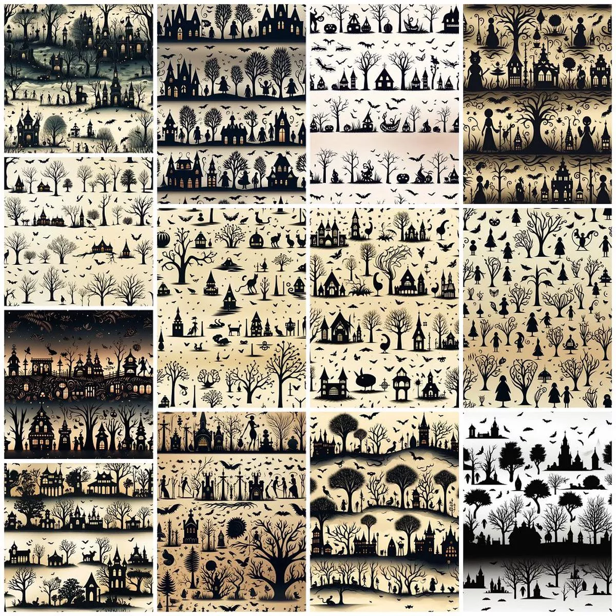 halloween-silhouettes-fat-quarter-bundle-13-pieces Halloween Silhouettes Fat Quarter Bundle – 13 Pieces