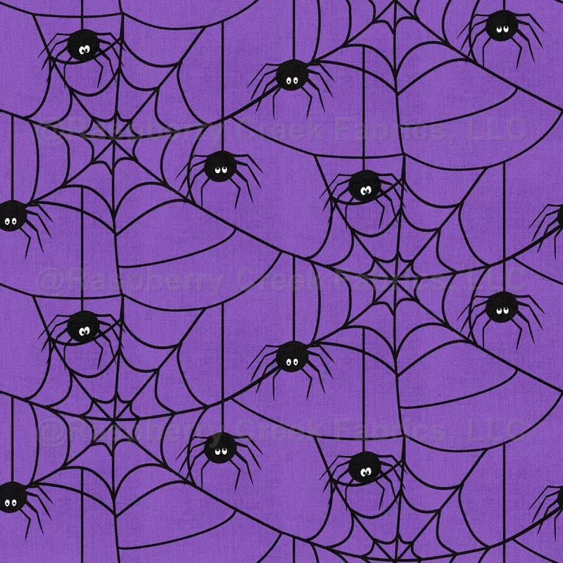 Halloween Spiders and Webs purple black