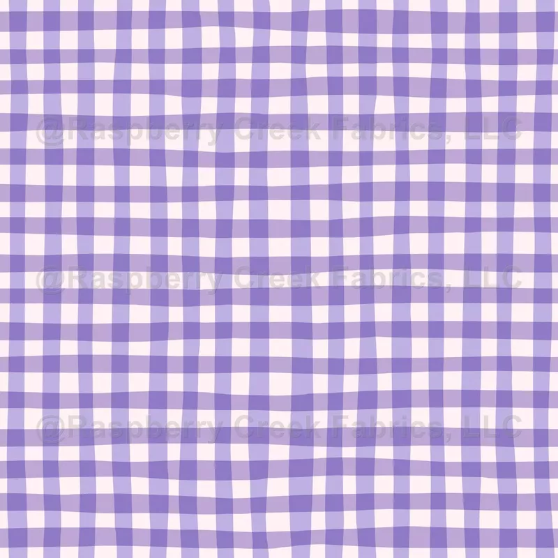 Hand Drawn Gingham Plaid –Pale Purple Blue dull lavender