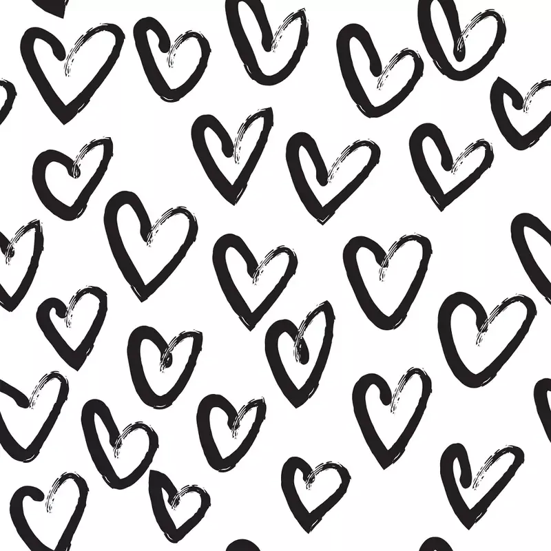 hand-drawn-hearts-fabric-black-white Hand Drawn Hearts Fabric – Black/White