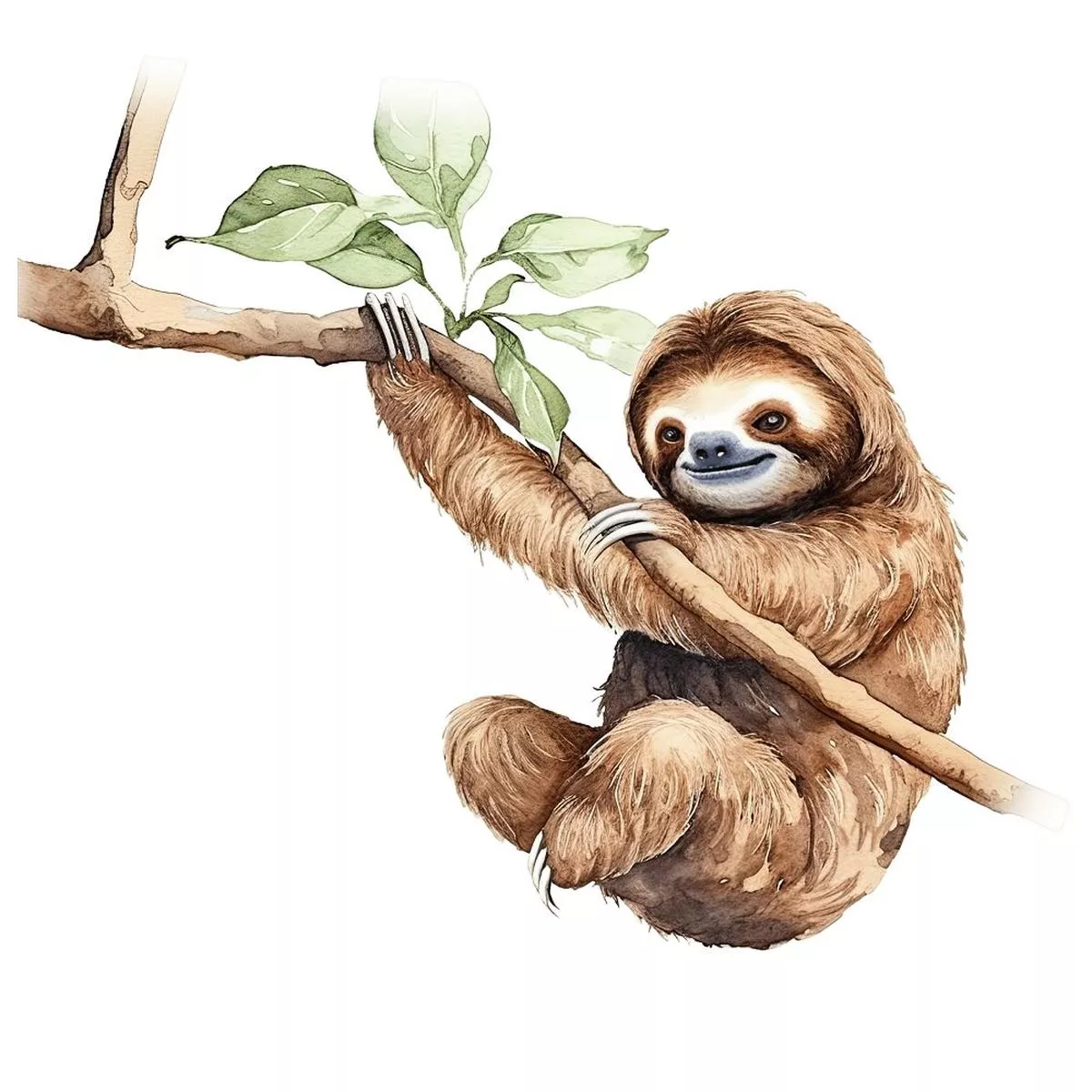 hand-drawn-sloths-swinging-1-fabric-panel Hand Drawn Sloths Swinging #1 Fabric Panel