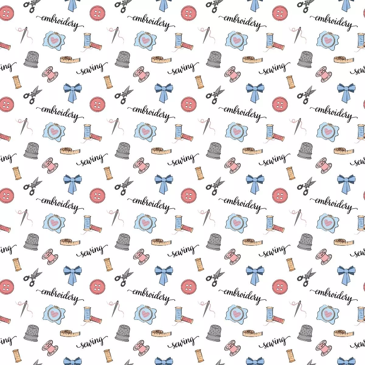 Hand and Machine Embroidery Pattern 2 Quilting Cotton Fabric