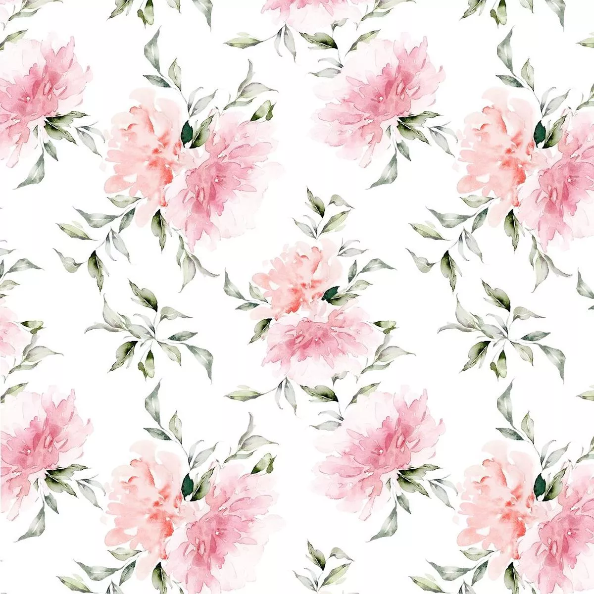 hand-painted-watercolor-flowers-fabric Hand Painted Watercolor Flowers Fabric