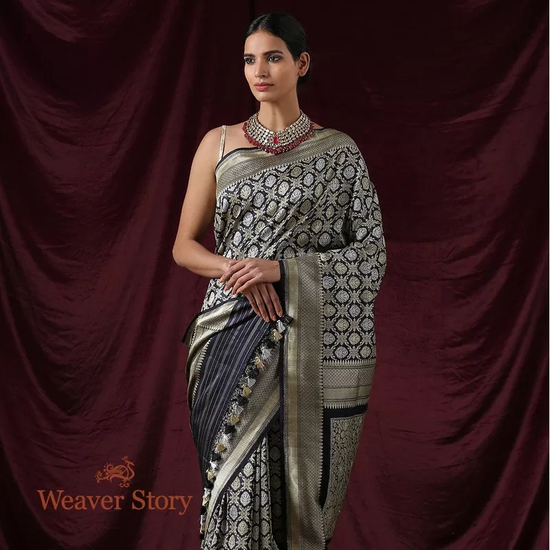 handloom-blue-kadhwa-jangla-saree Handloom Blue Kadhwa Jangla Saree