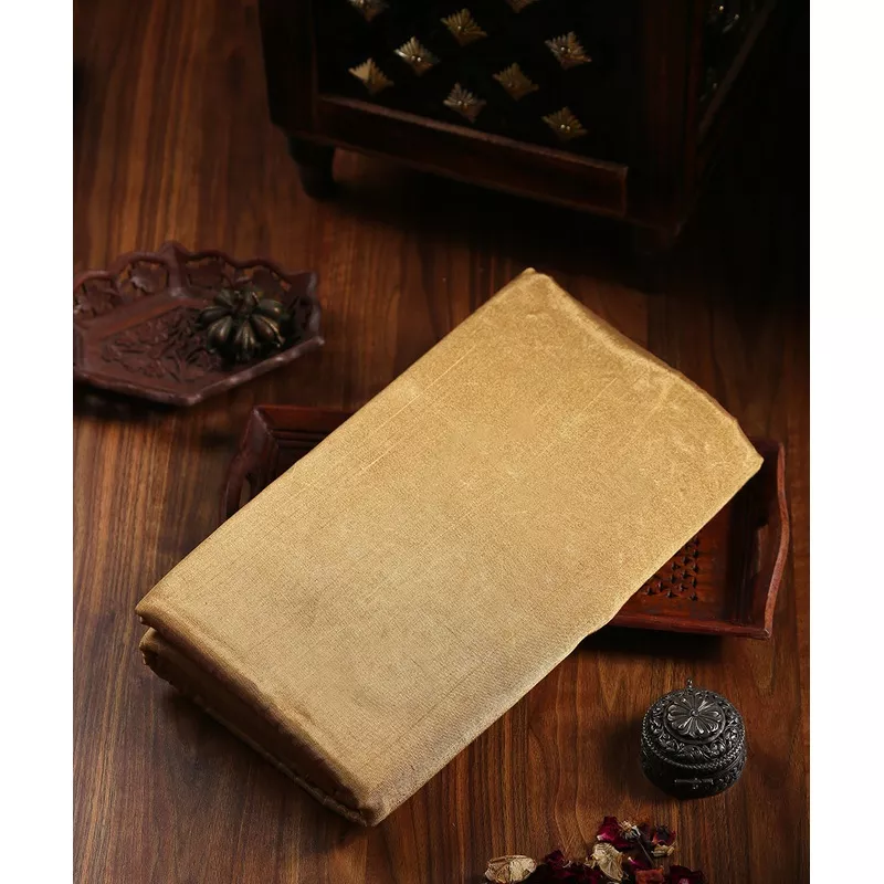 handloom-champagne-gold-tissue-chanderi-fabric Handloom Champagne Gold Tissue Chanderi Fabric