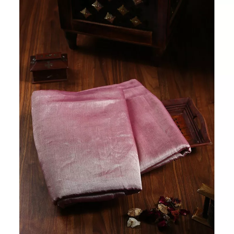 handloom-pink-tissue-chanderi-fabric Handloom Pink Tissue Chanderi Fabric