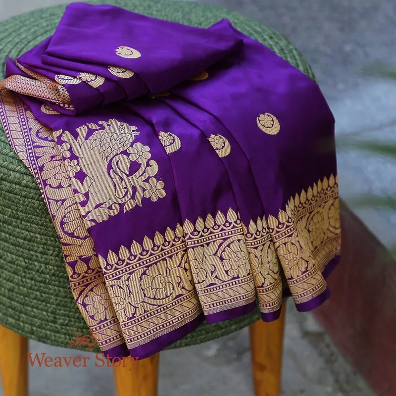 handloom-purple-chaand-boota-dupatta Handloom Purple Chaand Boota Dupatta