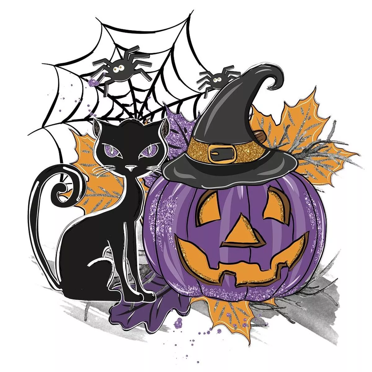happy-halloween-scene-3-fabric Happy Halloween Scene #3 Fabric