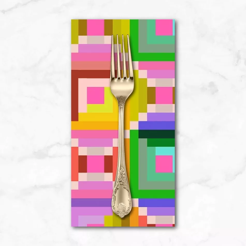 happy-place-log-cabin-in-multi-dinner-napkin Happy Place, Log Cabin in Multi, Dinner Napkin