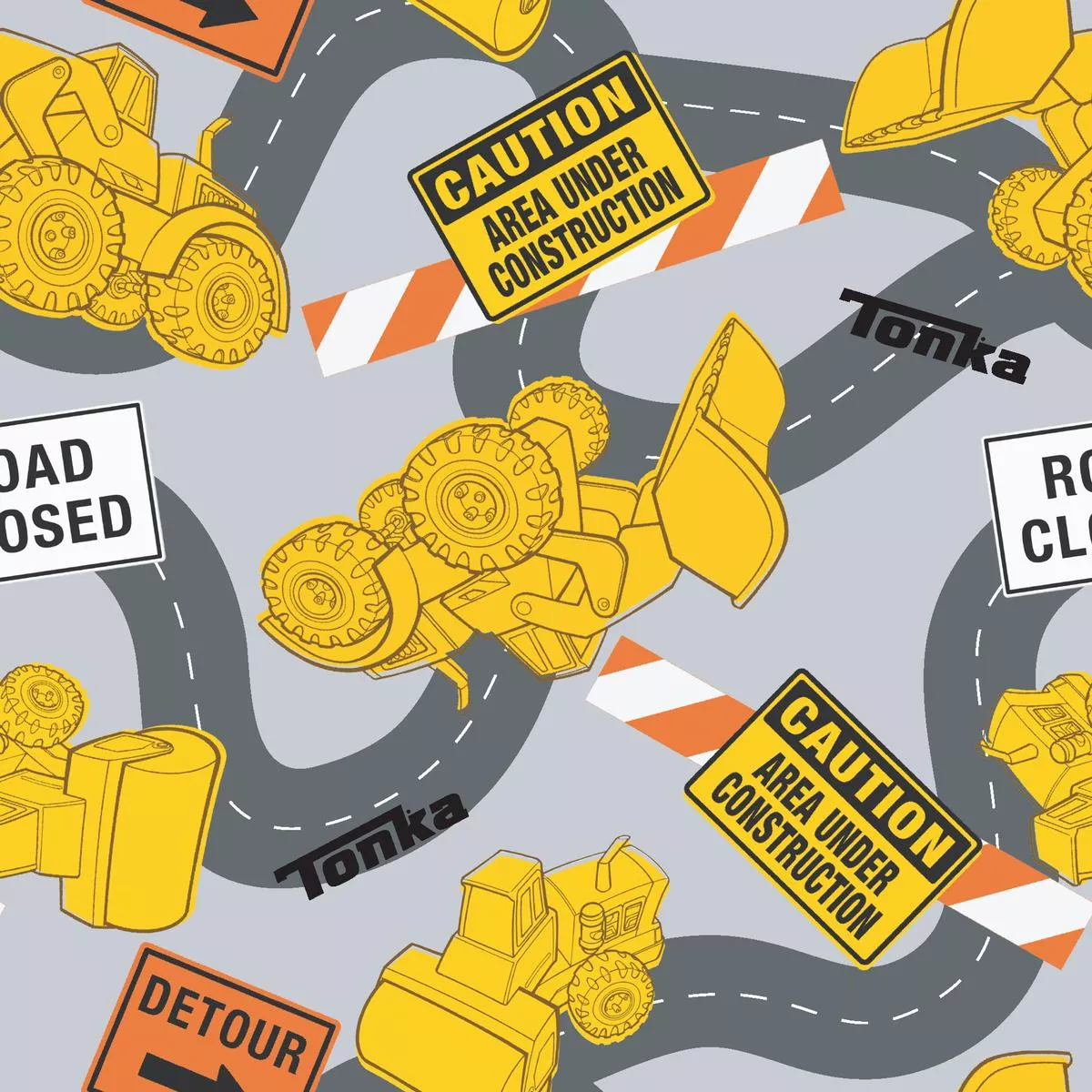Hasbro Construction Zone Road Equipment Fabric