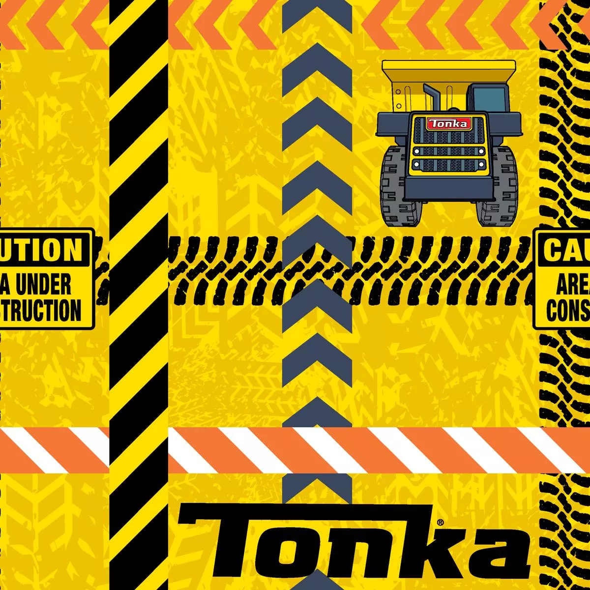hasbro-tonka-yellow-caution-construction-zone-fabric Hasbro Tonka Yellow Caution Construction Zone Fabric