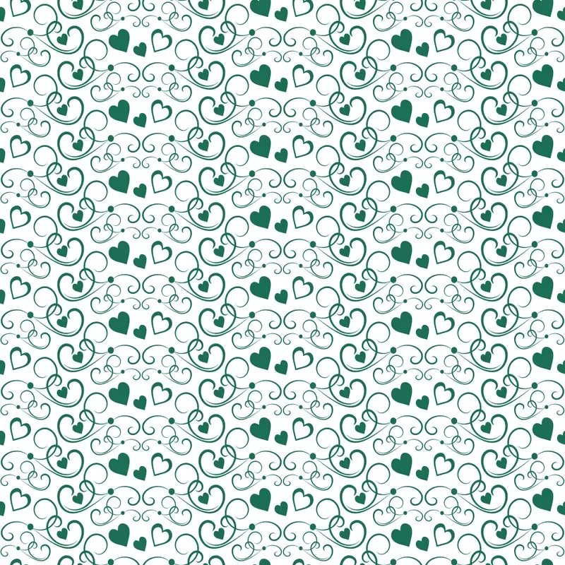 Hearts Fabric – Hunter Green