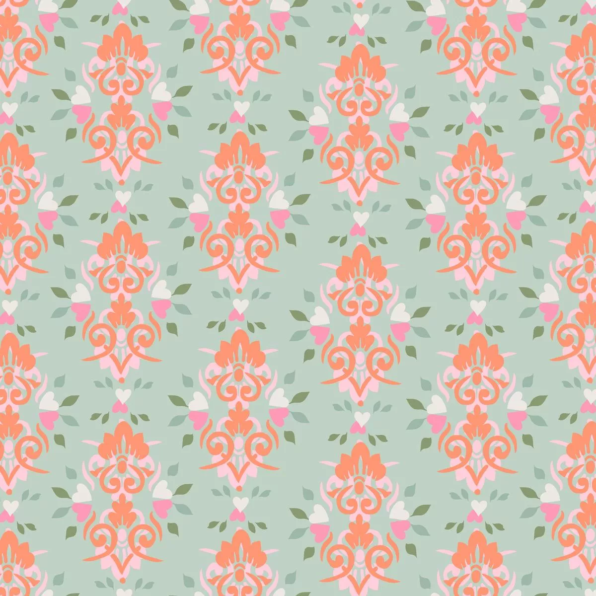 hearts-fire-on-moss-fabric Hearts A Fire on Moss Fabric