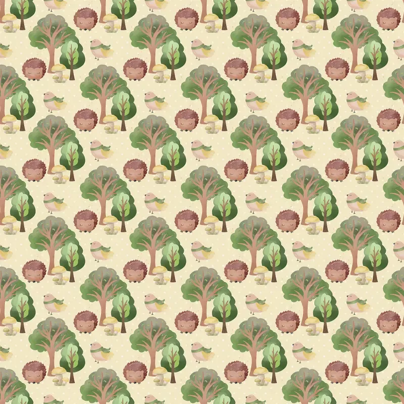 hedgehogs-in-forest-fabric-tan Hedgehogs In The Forest Fabric – Tan