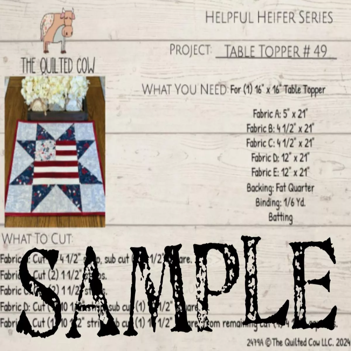 Helpful Heifer Table Topper #49