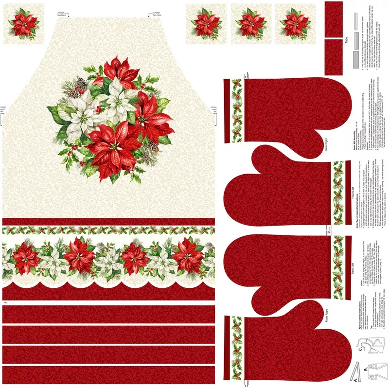 Holiday Joy C28065-11 Cream Multi Apron Panel