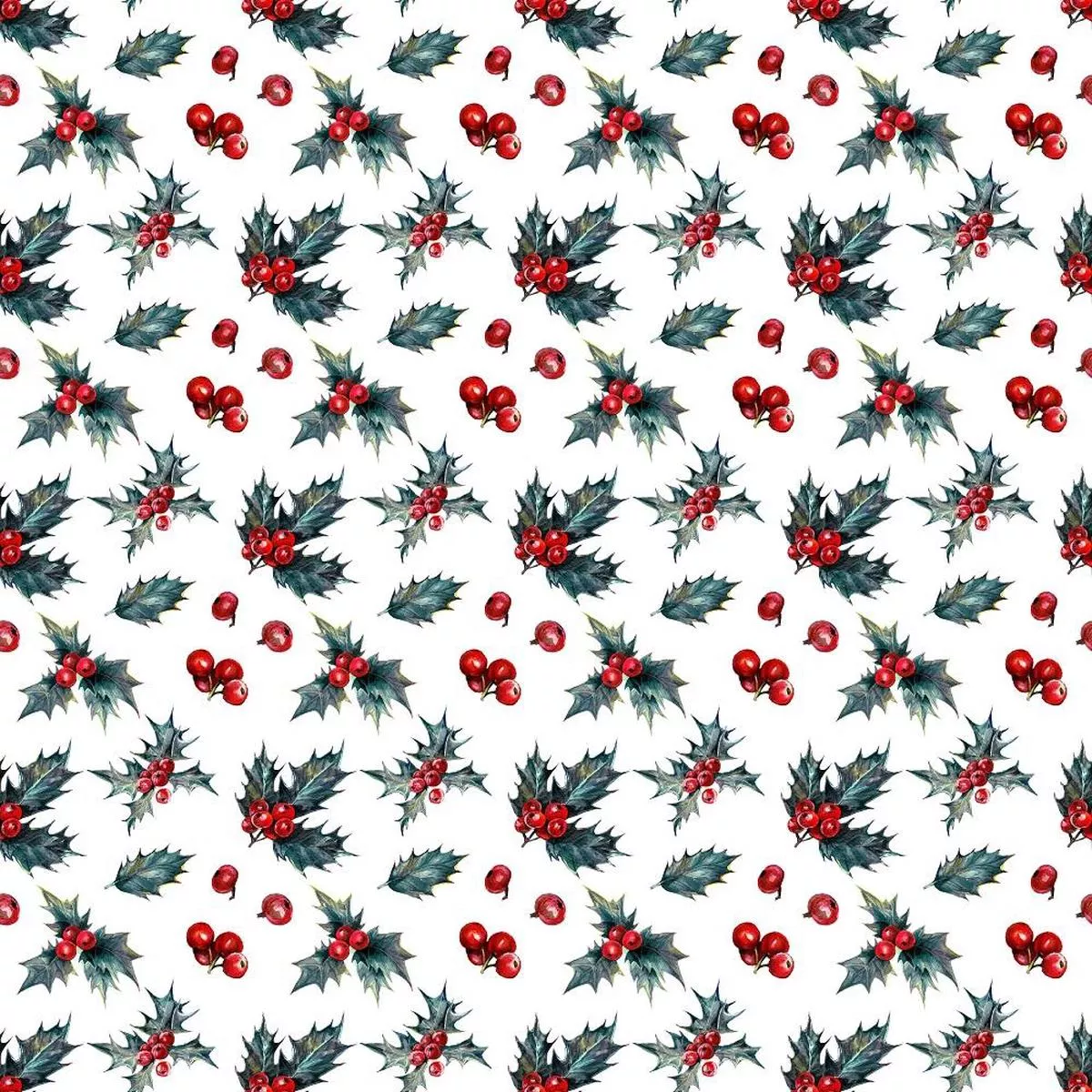 holly-berries-allover-fabric-white Holly Berries Allover Fabric – White