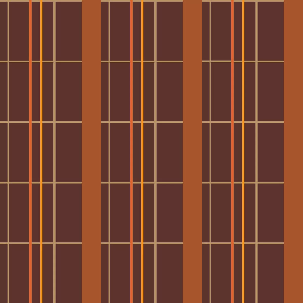 Holly Plaid on Brown Fabric