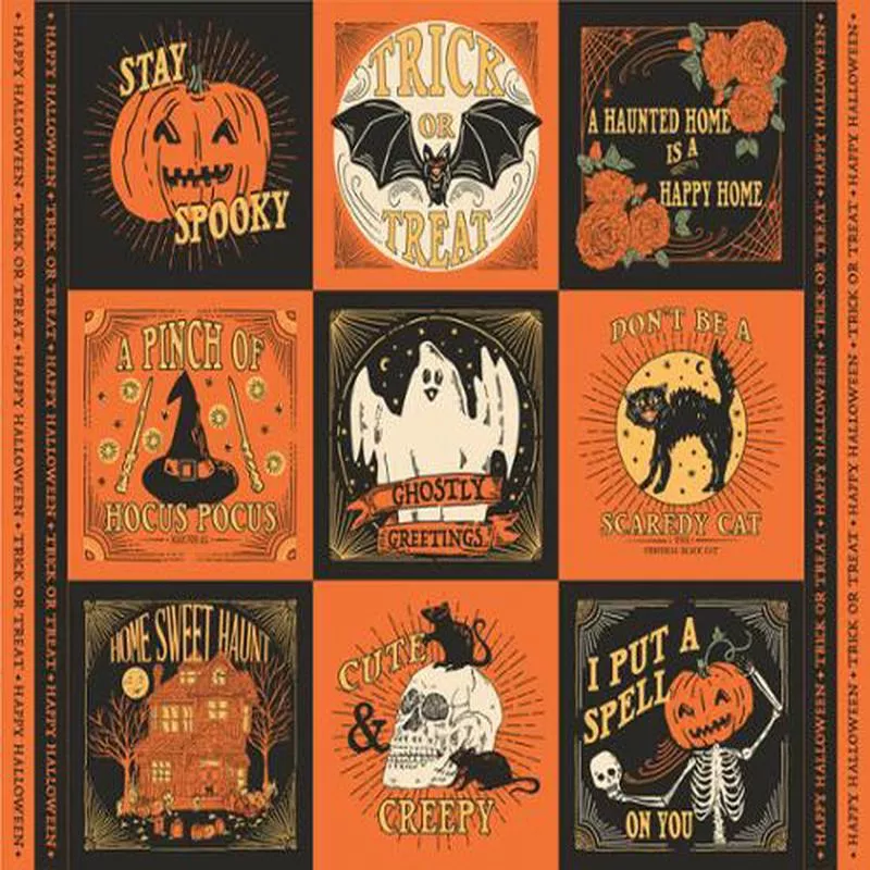 home-sweet-haunt-panel-cotton-fabric-multi-20919-11 Home Sweet Haunt Panel Cotton Fabric – Multi 20919 11